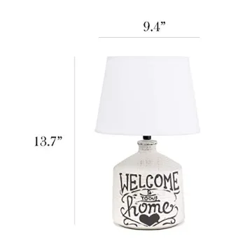 Welcome Home Rustic Ceramic Farmhouse Lamp - Simple Designs