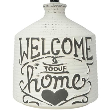Welcome Home Rustic Ceramic Farmhouse Lamp - Simple Designs