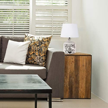 Welcome Home Rustic Ceramic Farmhouse Lamp - Simple Designs