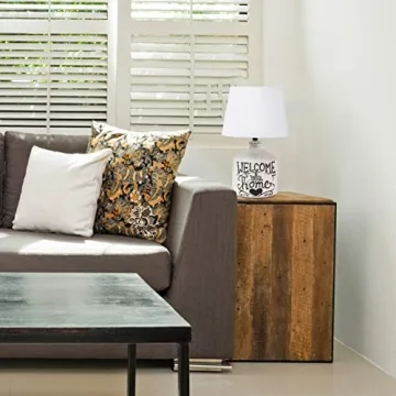 Welcome Home Rustic Ceramic Farmhouse Lamp - Simple Designs