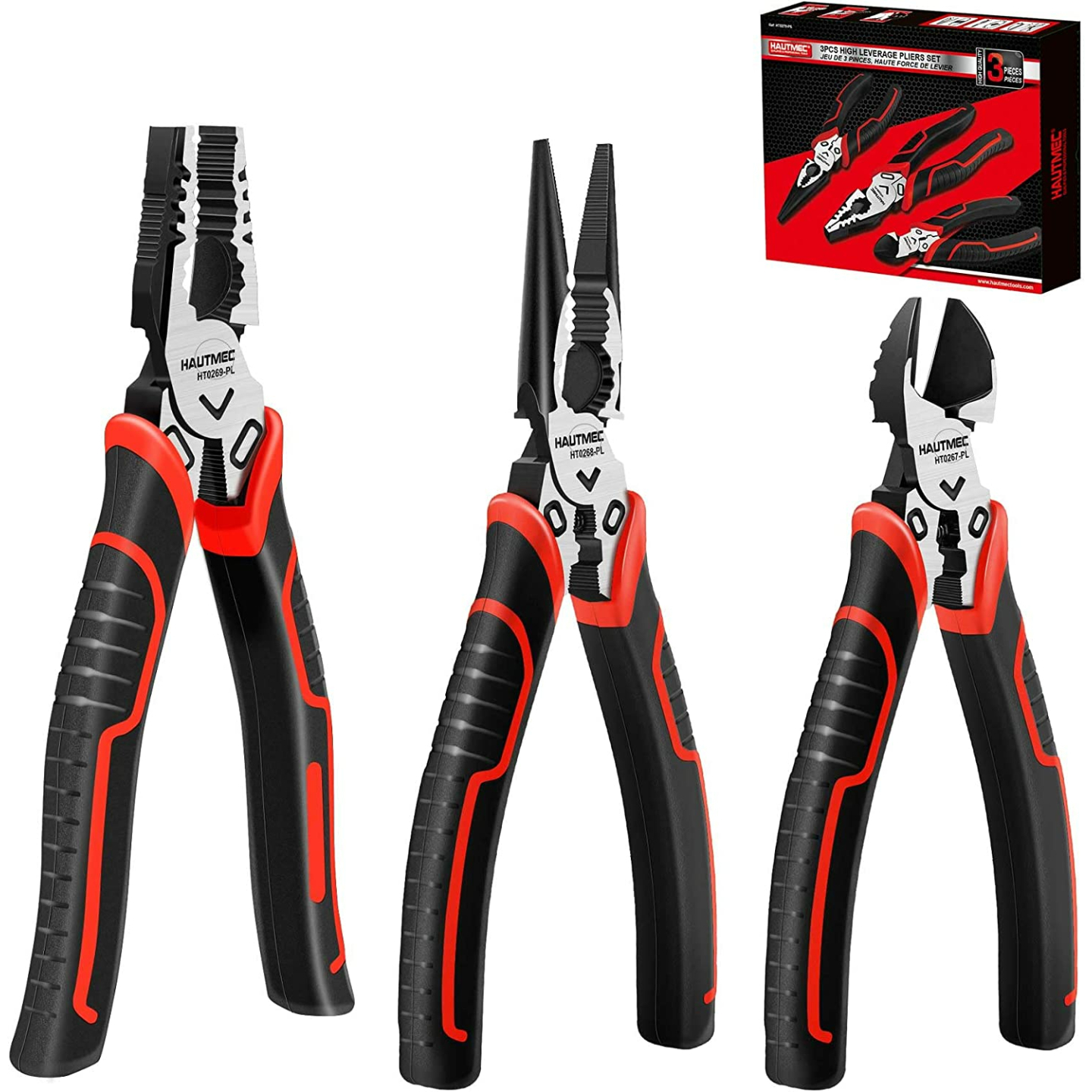 HAUTMEC 3PCS High Leverage Plier Set - Ultimate Tool Kit