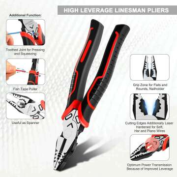 HAUTMEC 3PCS High Leverage Plier Set - Ultimate Tool Kit