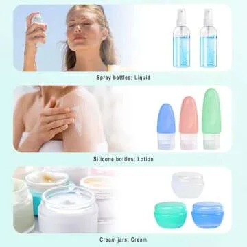 POLENTAT 17 Pcs Silicone Travel Bottles for Toiletries, TSA Approved Travel Size Containers for Shampoo Leak-proof Travel Accessories Containers with Tag