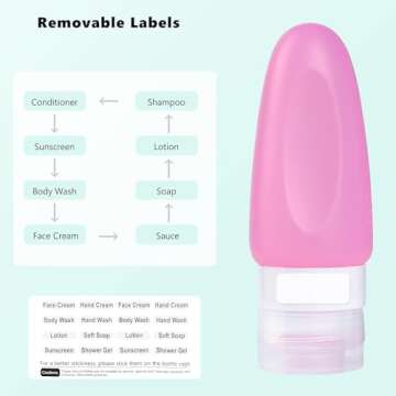 POLENTAT 17 Pcs Silicone Travel Bottles for Toiletries, TSA Approved Travel Size Containers for Shampoo Leak-proof Travel Accessories Containers with Tag