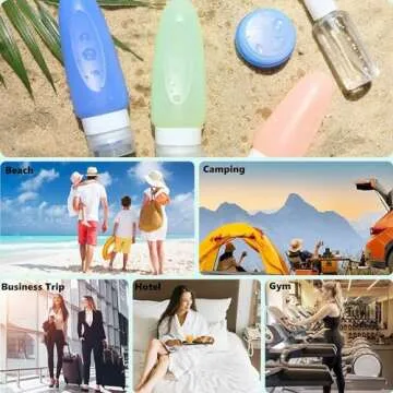 POLENTAT 17 Pcs Silicone Travel Bottles for Toiletries, TSA Approved Travel Size Containers for Shampoo Leak-proof Travel Accessories Containers with Tag