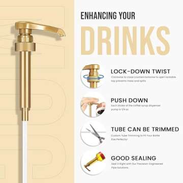 Sugar Free French Vanilla Syrup for Coffee 25.4 Ounces Coffee Syrups and Flavors with Jimoco Pump Syrup Dispenser