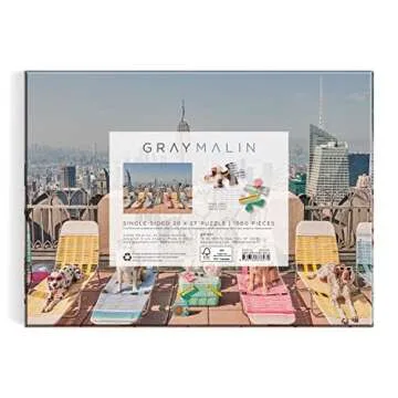 Galison Gray Malin The Dogs of New York City – 1000 Piece Puzzle Fun and Challenging Activity with Bright and Bold Artwork of New York City Dogs for Adults and Families