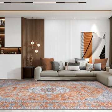 DECOMALL 8x10ft Washable Area Rug for any Room