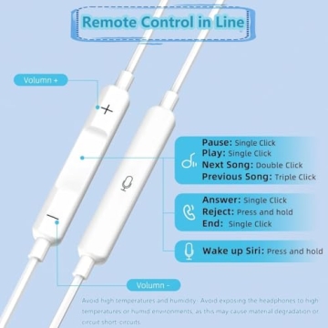 Wired Earphones for iPhone with Lightning Connector and Controls