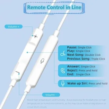Wired Earphones for iPhone with Lightning Connector and Controls