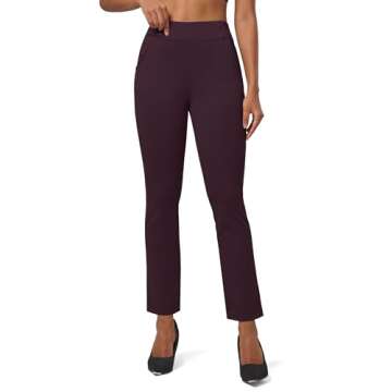 Willit Women's Yoga Dress Pants Stretch Business Work Casual Pants High Waisted Cropped Office Pants...