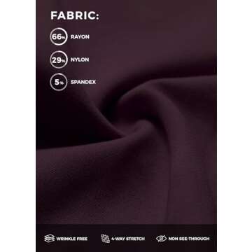 Willit Women's Yoga Dress Pants Stretch Business Work Casual Pants High Waisted Cropped Office Pants 27" Burgundy S