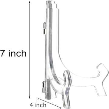 HESTYA 6 Pack 7 Inch Acrylic Easel Stand - Clear Display Stands for Photos and Collectibles