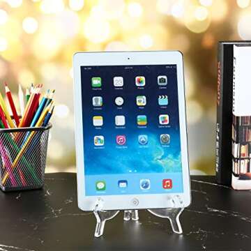 HESTYA 6 Pack 7 Inch Acrylic Easel Stand for Display