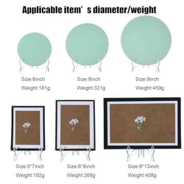 HESTYA 6 Pack 7 Inch Acrylic Easel Stand for Display