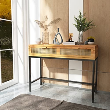 Stylish COZAYH Rustic Console Table with 2 Drawers