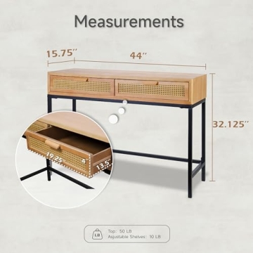 Stylish COZAYH Rustic Console Table with 2 Drawers