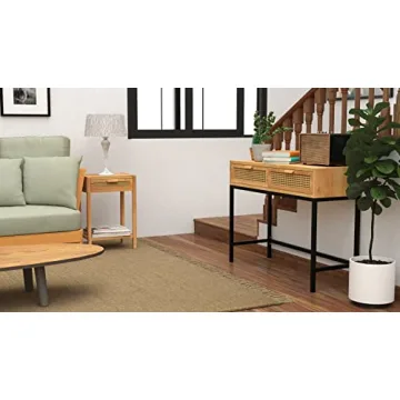 Stylish COZAYH Rustic Console Table with 2 Drawers