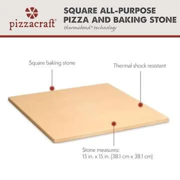 Pizzacraft 15" Square ThermaBond Baking/Pizza Stone - For Oven or Grill - PC9897