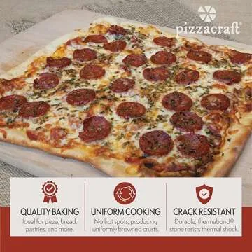 Pizzacraft 15" Square ThermaBond Baking/Pizza Stone - For Oven or Grill - PC9897