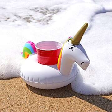 GoFloats Unicorn Pool Drink Holders - 3 Pack