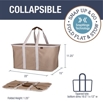 CleverMade Collapsible Laundry Tote, LUXE Mocha 2PK