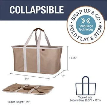 CleverMade Collapsible Laundry Tote, LUXE Mocha 2PK