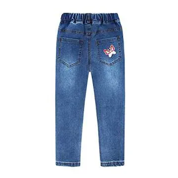 KIDSCOOL SPACE Girls Embroidered Jeans for 6-7 Years