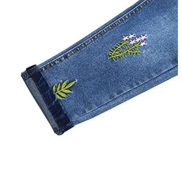 KIDSCOOL SPACE Girls Embroidered Jeans for 6-7 Years