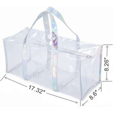 Clear PVC Travel Makeup Toiletry Storage Bag Large Capacity Plastic Tote Bag Cosmetic Clothes Organizer Bag for Men and Women
