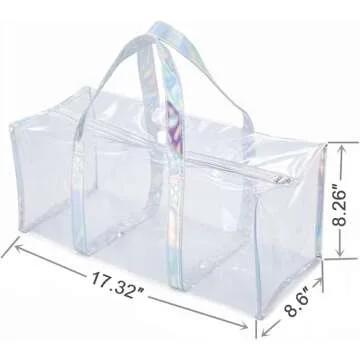 Clear PVC Travel Makeup Toiletry Storage Bag Large Capacity Plastic Tote Bag Cosmetic Clothes Organizer Bag for Men and Women