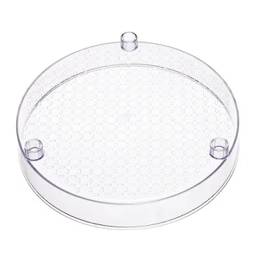 Clear 2-Tier Lazy Susan Organizer for Kitchen or Bath