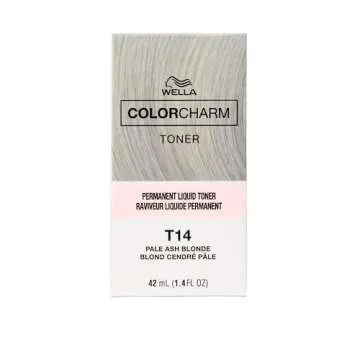 COLORCHARM Permanent Liquid Toners| Neutralize Brass| Free of Parabens| Vegan| T14 Pale Ash Blonde| 1.4 Fl Oz