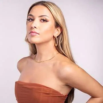 Barzel 18k Gold Plated Bamboo Hoop Earrings for Women, 40MM X 40MM - Made In Brazil