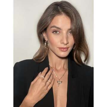 Barzel 18k Gold Plated Bamboo Hoop Earrings for Women, 40MM X 40MM - Made In Brazil