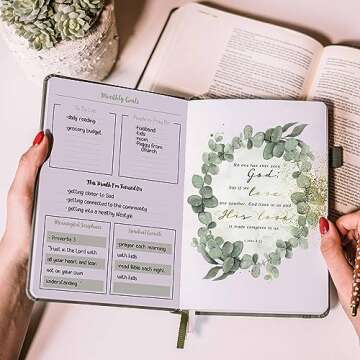 Christian Planner and Devotional with Gift Box – Undated 12 Month Calendar with Weekly Planning, Devotional and Journal - Beautiful Vegan Leather Cover - GFW Life Premium A5 2025 Planners