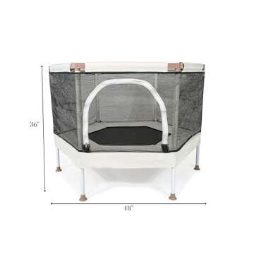 Square House Kids Trampoline (4-FT), Aesthetic Indoor and Outdoor Toddler Trampoline with Safety Net, Basketball Hoop, Ultra Safe No-Gap Design