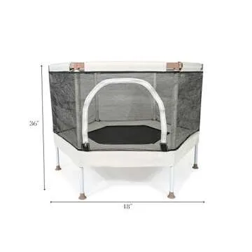 Square House Kids Trampoline (4-FT), Aesthetic Indoor and Outdoor Toddler Trampoline with Safety Net, Basketball Hoop, Ultra Safe No-Gap Design