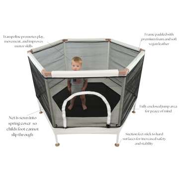 Square House Kids Trampoline (4-FT), Aesthetic Indoor and Outdoor Toddler Trampoline with Safety Net, Basketball Hoop, Ultra Safe No-Gap Design