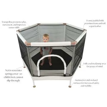 Square House Kids Trampoline (4-FT), Aesthetic Indoor and Outdoor Toddler Trampoline with Safety Net, Basketball Hoop, Ultra Safe No-Gap Design