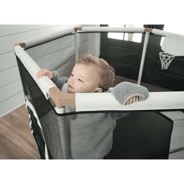 Square House Kids Trampoline (4-FT), Aesthetic Indoor and Outdoor Toddler Trampoline with Safety Net, Basketball Hoop, Ultra Safe No-Gap Design