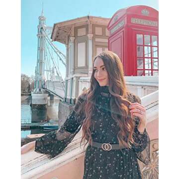 Earnda Women's Leather Belt Fashion Soft Faux Leather Waist Belts For Jeans Dress Black Small