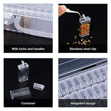 64 Slots Seed Storage Box with Labels and Tweezers