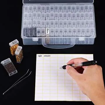64 Slots Seed Storage Box with Labels and Tweezers