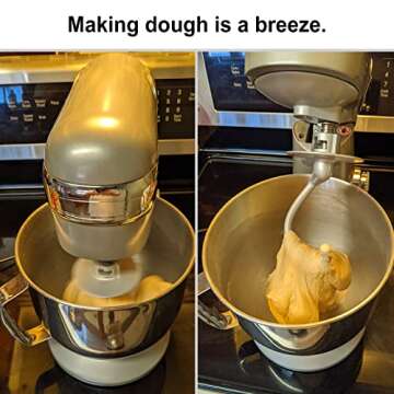 Belleone K45DH Dough Hook Attachment for KitchenAid, Coated Dough Hook for Kitchen Aid K45 K45SS KSM90 KSM150 Tilt-Head Stand Mixers, Bread Hook for 4.5/5.0 Quart Bowel