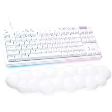 Logitech G713 Wired Mechanical Gaming Keyboard with LIGHTSYNC RGB Lighting, Tactile Switches (GX Brown), and Keyboard Palm Rest, PC and Mac Compatible - White Mist