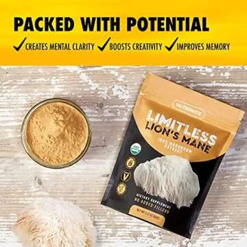Nutriante Organic Lions Mane Extract Powder - Cognitive Enhancer & Immune Booster