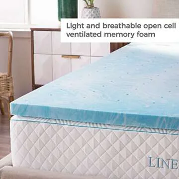 LINENSPA Gel Memory Foam Mattress Topper – Twin XL