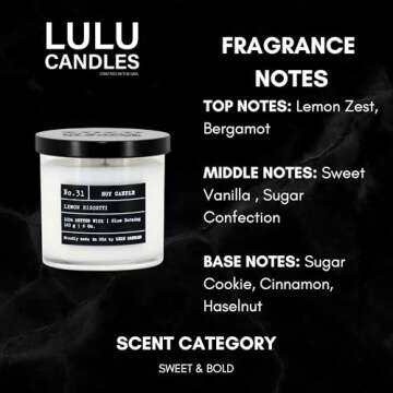 Lulu Candles | Lemon Biscotti | Luxury Scented Soy Jar Candle | Hand Poured in The USA | Highly Scen...