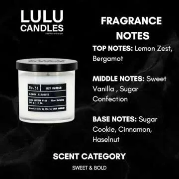 Lulu Candles | Lemon Biscotti | Luxury Scented Soy Jar Candle | Hand Poured in The USA | Highly Scen...